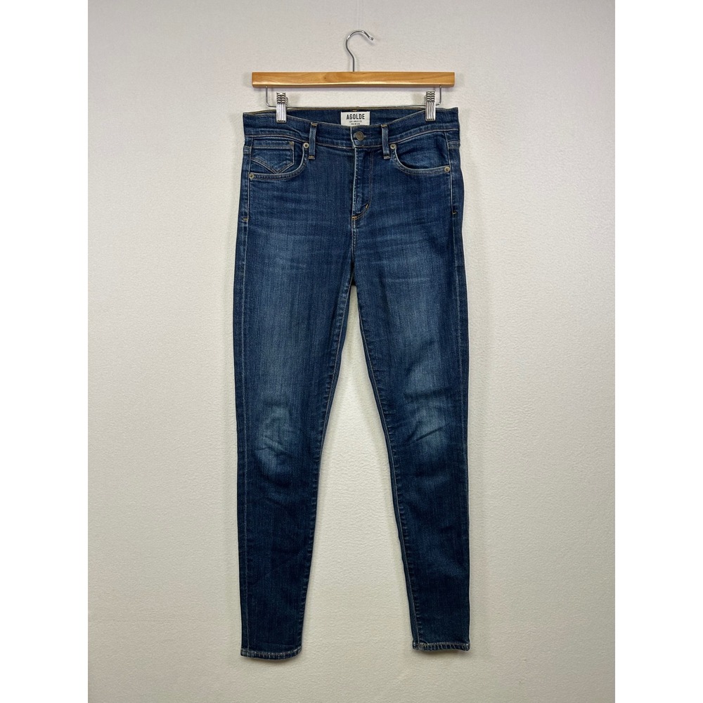 Minimalist AGOLDE Womens‎ 26 Blue Sophie Skinny Mid Rise Stretch Jeans A003-2086